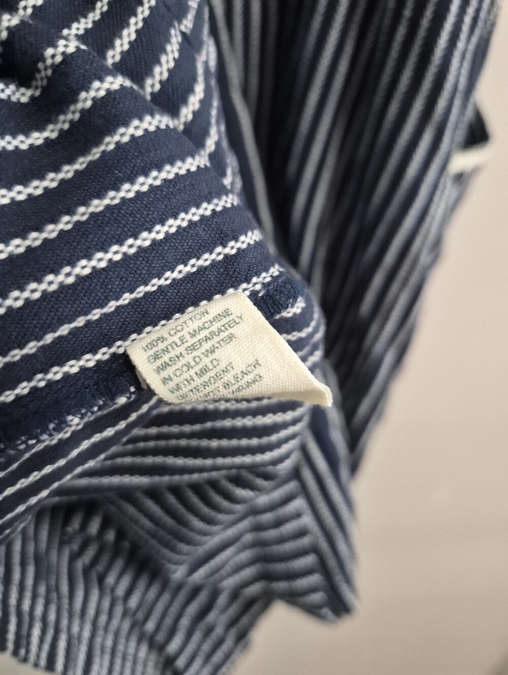 Anthropologie Tikirani Cotton Striped Ruffle Button Mini Dress Size Small - Picture 6 of 8